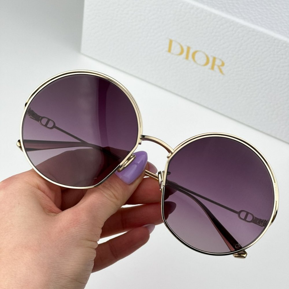 Dior EVERDIOR R1U B0D1 BRAND NEW Sunglasses Gold Gradient Bordeaux Unisex Metal